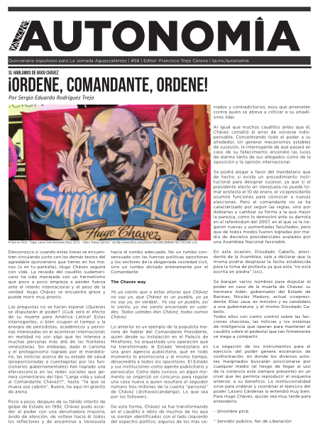 /AUTONOMÍA 58: Chávez