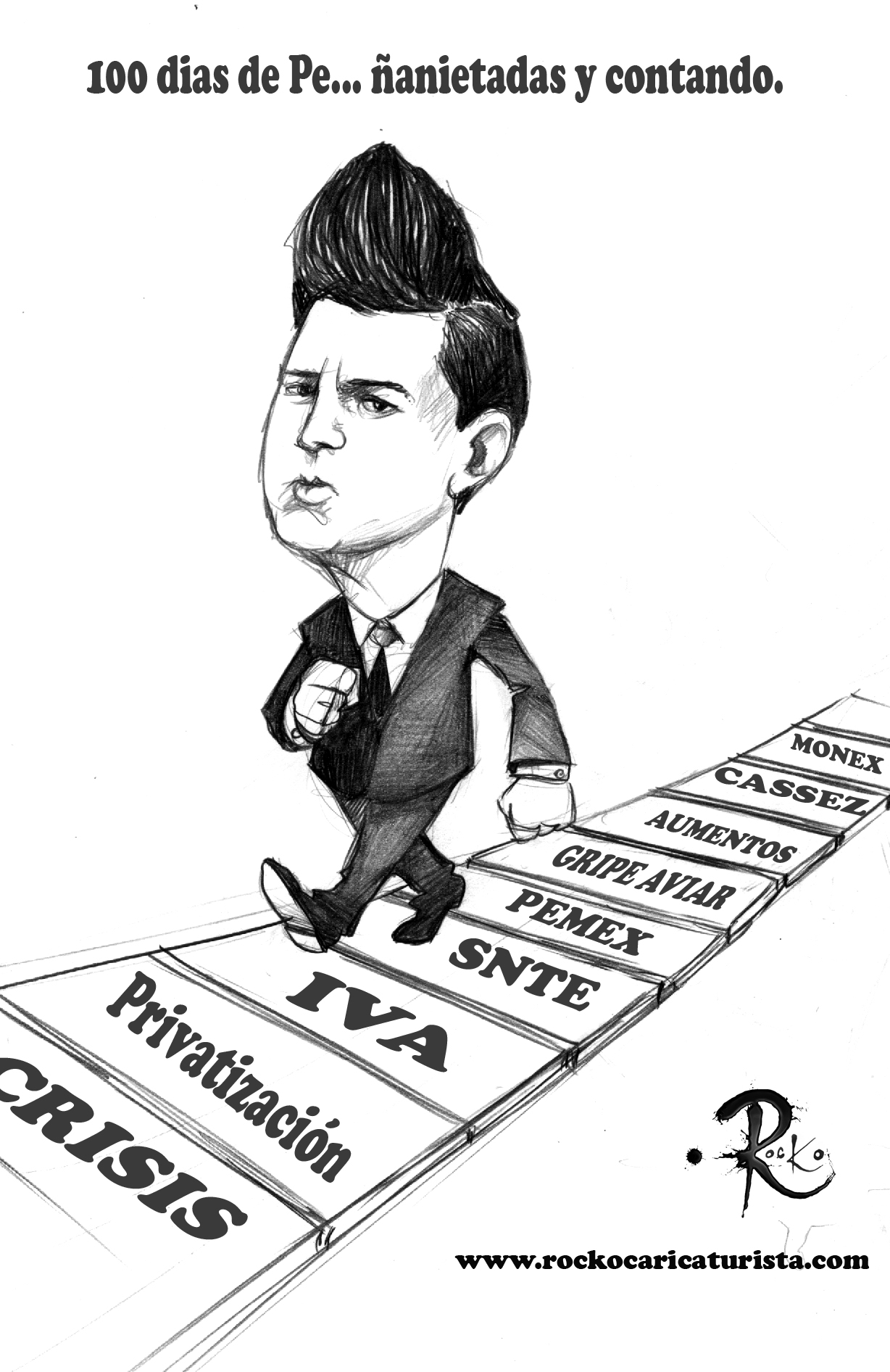 {Cartones} 100 días de Peña Nieto / Rocko en LJA