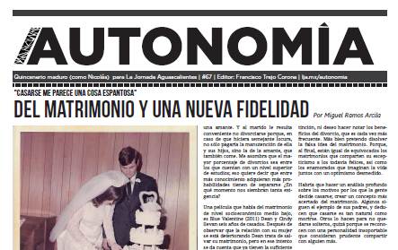 {Suplemento} /Autonomía 67: Matrimonio, donación de órganos, Fishlights y el olor a Feria