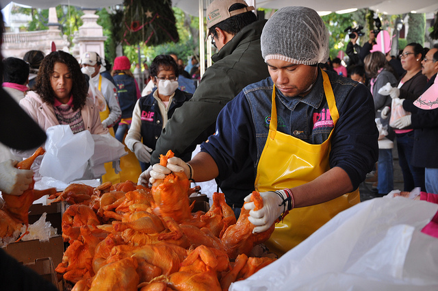 Se ofrecieron más de 50 mil pollos en la Plaza de la Patria