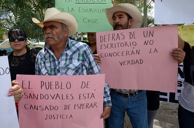 Población de Sandovales se opone a despojos de predios