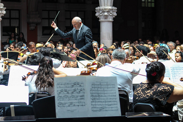 La Orquesta Sinfónica de Aguascalientes en Palacio de Gobierno