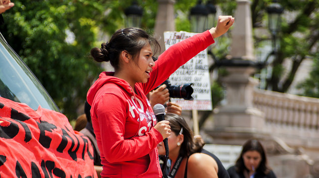 Se manifiestan normalistas de Cañada Honda [GALERÍA]