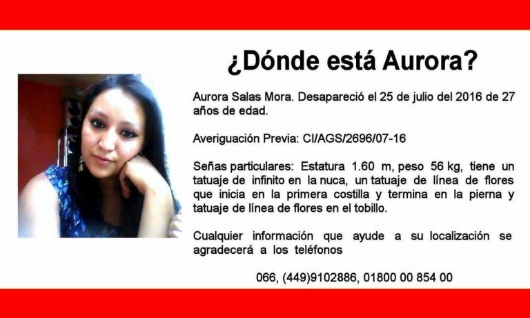 Aún no se tiene información sobre el paradero de Aurora Salas Mora