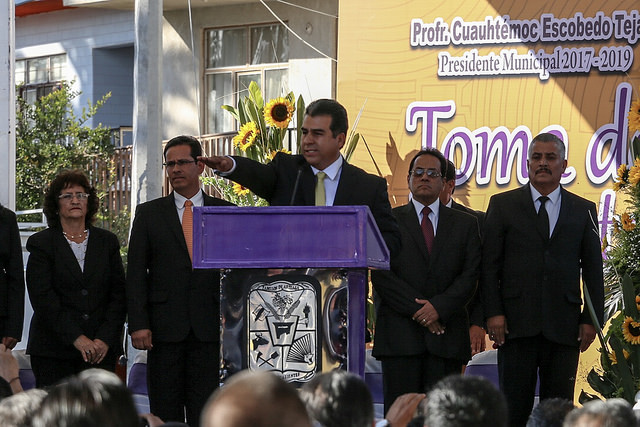 Cuauhtémoc Escobedo rindió protesta como alcalde de Pabellón de Arteaga