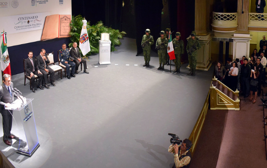 Aguascalientes recibe Facsimilar de la Constitución Política de los Estados Unidos Mexicanos de 1917