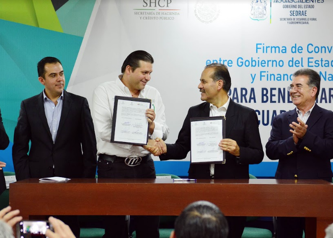 Firman convenio de colaboración por 100 mdp para créditos al campo de Aguascalientes