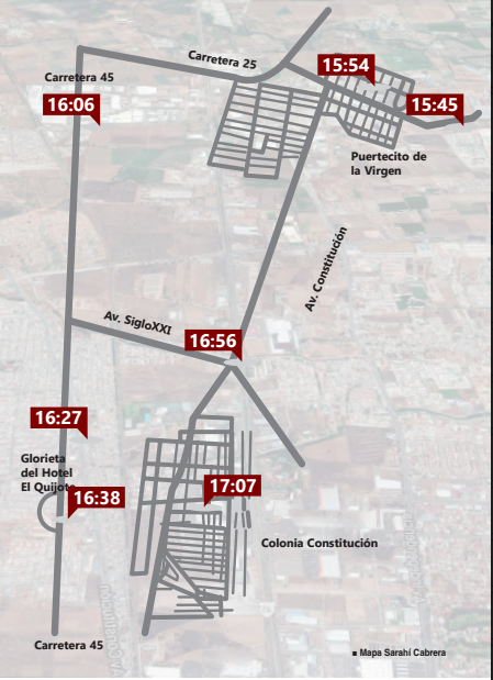Lagunas en la cronología de Seguridad Pública Municipal [agresión a normalistas]