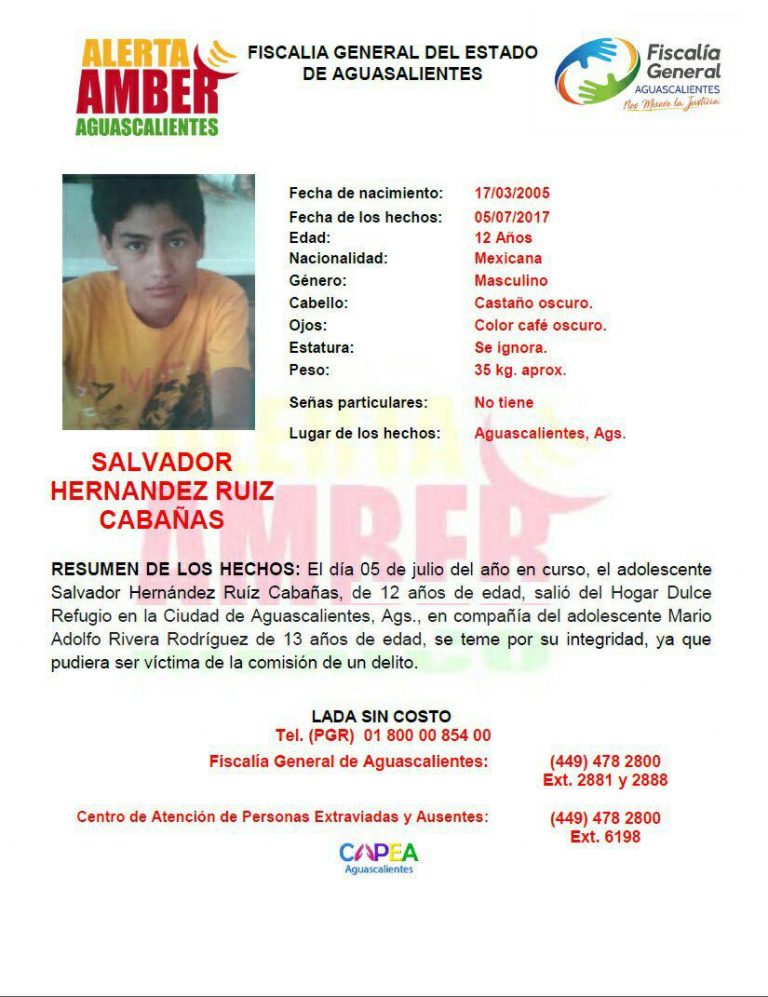 ALERTA AMBER | Salvador Hernández Ruiz Cabañas
