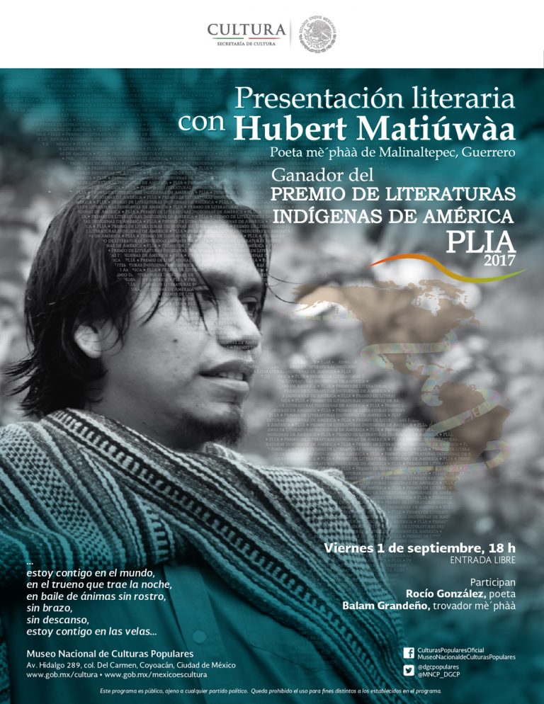 Escogí la poesía para comunicarme: Hubert Matiúwàa, ganador del Premio de Literaturas Indígenas de América 2017