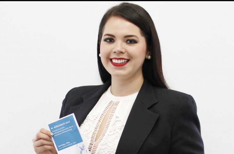 Paloma Guerra, representante de Aguascalientes en la Cumbre AllBiotech en Santiago de Chile