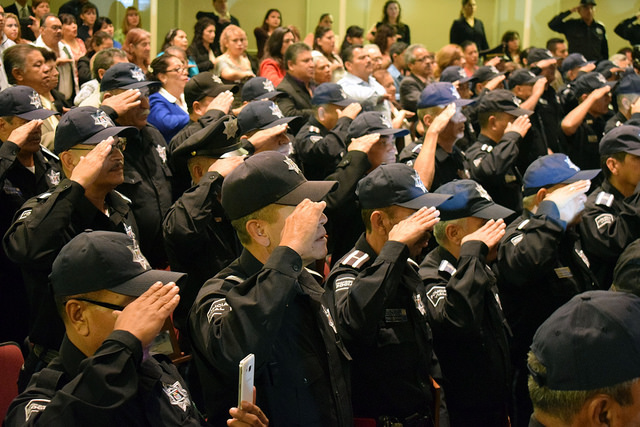 Martín Orozco y Teresa Jiménez encabezaron la presentación de la Convocatoria Única para policías