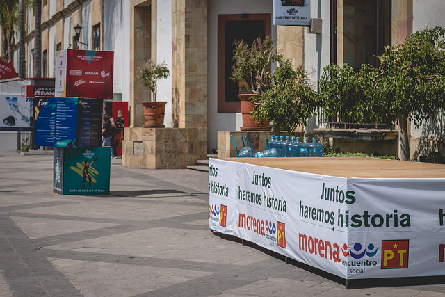 INE inició proceso de incidencia contra stand de Morena en la FNSM de Aguascalientes