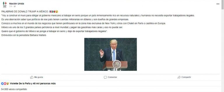 #Verificado2018 | Trump no dijo que construirá el muro para que el gobierno de EPN trabaje en serio