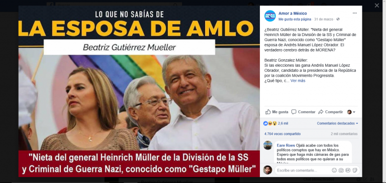 Beatriz Gutiérrez Müller, esposa de López Obrador, no es nieta de un genocida nazi