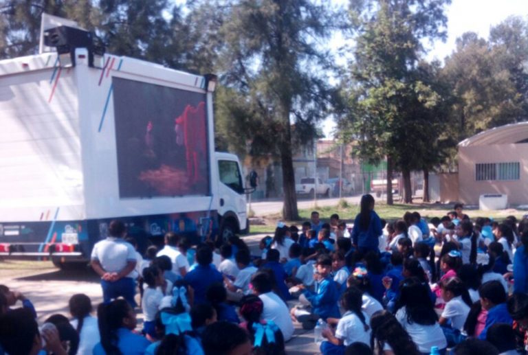 Cine-Camión en Aguascalientes, con la Cedha y SSP