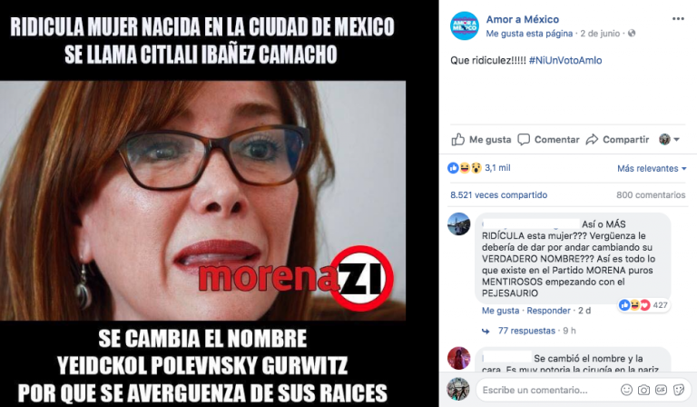 verificado 2018 | Amor a México, una página en Facebook que difunde noticias falsas duplica seguidores en dos meses