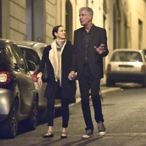 Celebrity Chef Anthony Bourdain enjoys a romantic dinner with his new girlfriend Asia Argento