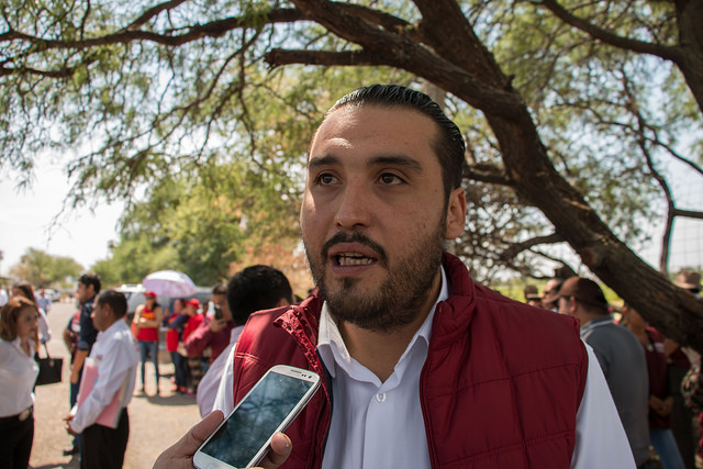 El comité Insurgentes de Morena Aguascalientes se manifiesta contra Aldo Ruiz