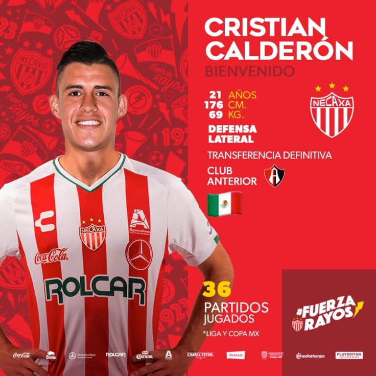 Cristian Calderón se adhiere a Necaxa el equipo de Aguascalientes