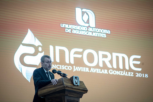 Avelar González presentó su Segundo Informe como Rector de la Autónoma de Aguascalientes