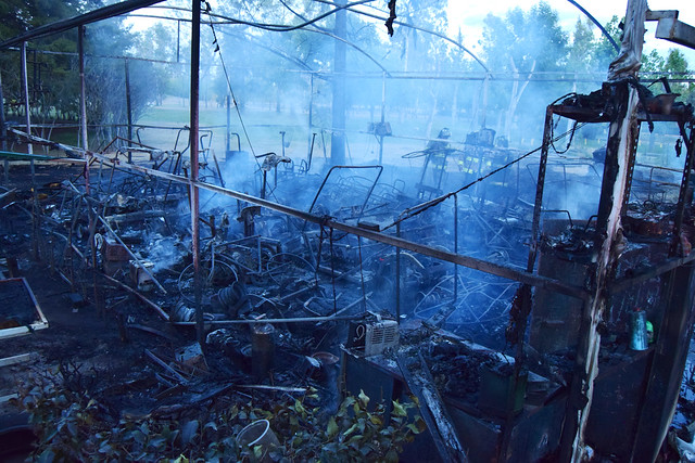 Atienden bomberos de Aguascalientes incendio en el Parque Rodolfo Landeros