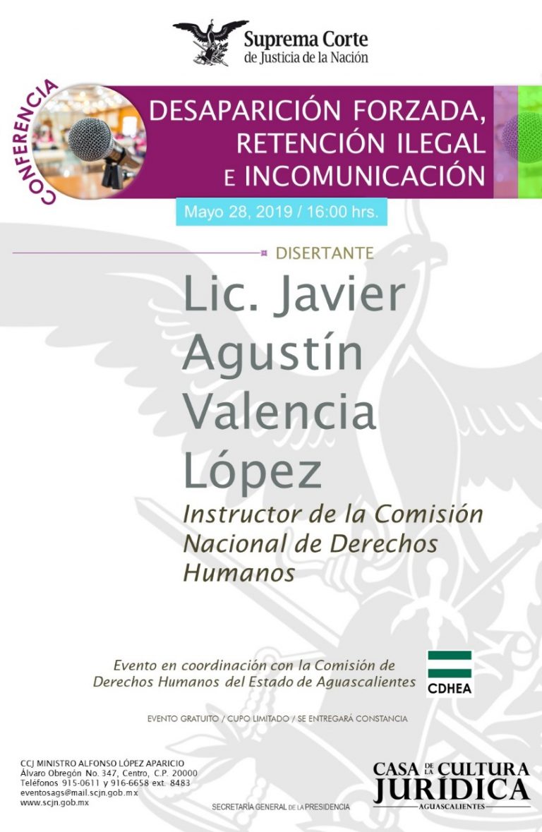 Invita CDHE Aguascalientes a curso sobre desaparición forzada