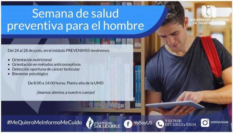 Inicia Autónoma de Aguascalientes Semana de Salud Preventiva para el Hombre