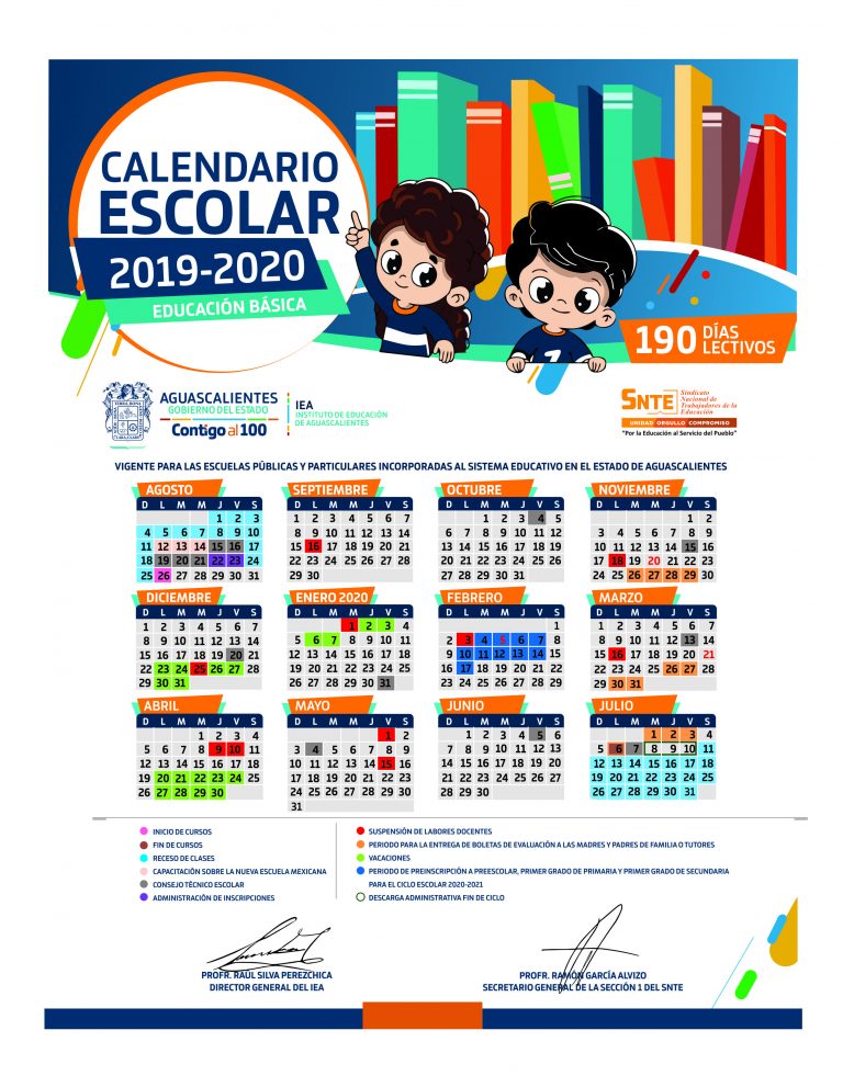 Publica IEA calendarios escolares 2019-2020 para educación básica y normales de Aguascalientes