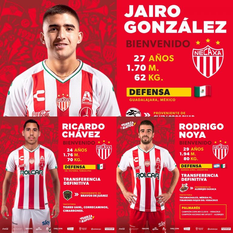 Se suman tres nuevos jugadores a las filas de Necaxa el equipo de Aguascalientes