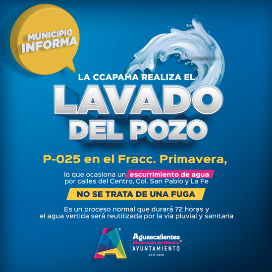 Inician obras para limpiar pozo de fraccionamiento Primavera en Aguascalientes