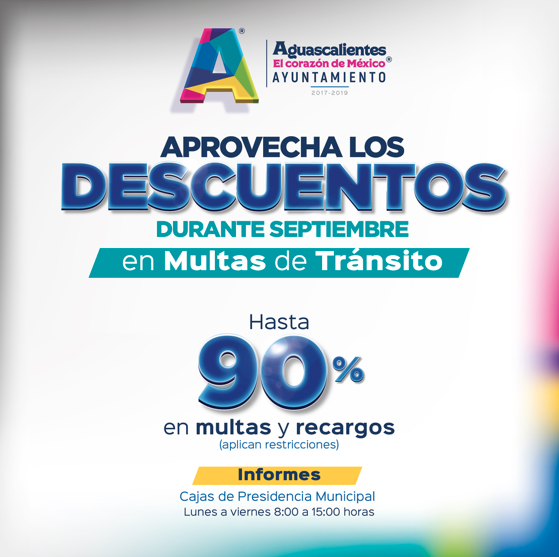 En septiembre, campaña de descuentos en Pensión Municipal de Aguascalientes, panteones e infracciones