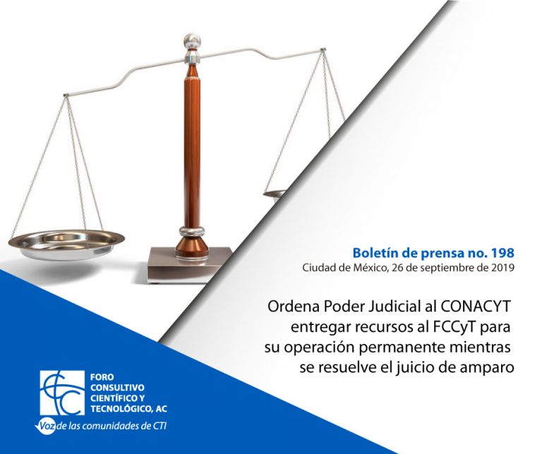 Ordena Poder Judicial al Conacyt entregar recursos al Foro Consultivo para su operación 