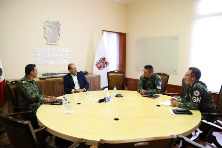 Se reúne Orozco con encargado regional de la Guardia Nacional en Aguascalientes