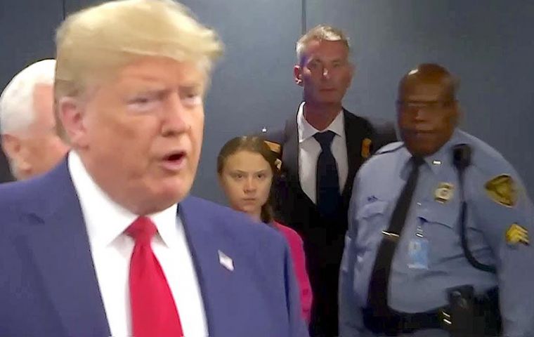 Donald Trump quizo ironizar la participación de la activista ambiental Greta Thunberg en la ONU y esto fue lo que ella hizo