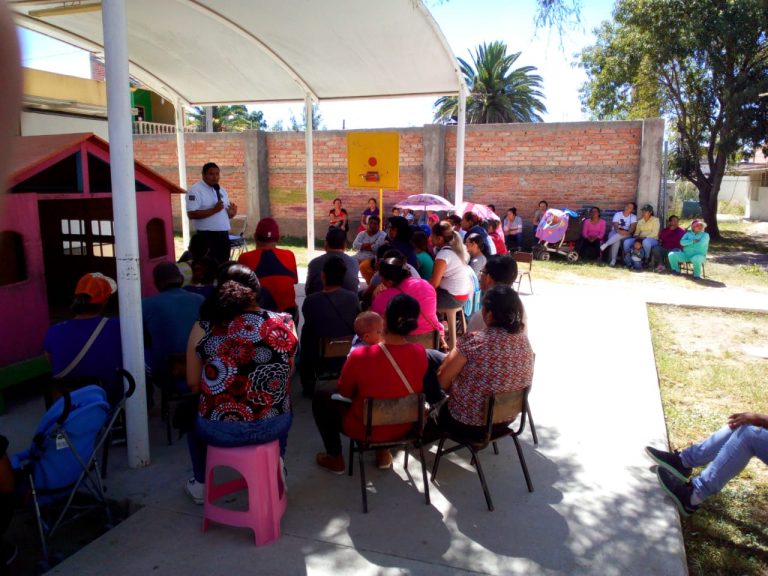 Elementos de la SSPE realizan charlas y demostraciones en jardín de niños de Aguascalientes