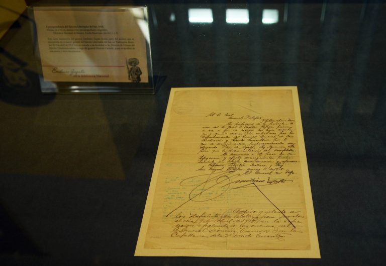 Exhiben manuscrito inédito de Emiliano Zapata