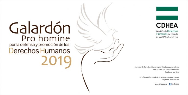 Publica CDHEA convocatoria para Galardón Pro Homine 2019