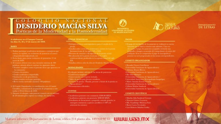 Convocan a Coloquio Nacional de Poesía Desiderio Macías Silva