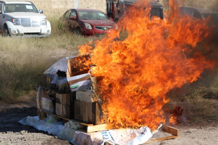 Incineran más de 55 mil pastillas sicotrópicas y narcóticos en Aguascalientes