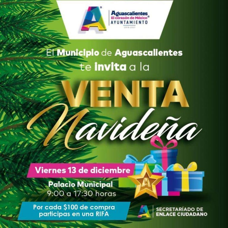 Venta navideña en el Palacio Municipal de Aguascalientes