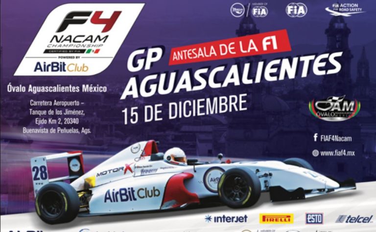 14 y 15 de diciembre, Campeonato Nacam F4 en Aguascalientes