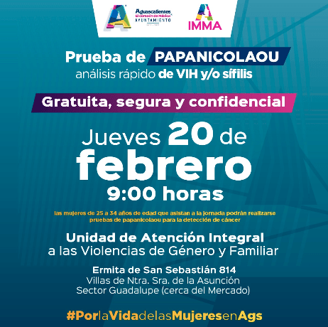 Pruebas gratuitas de papanicolaou, sífilis y VIH