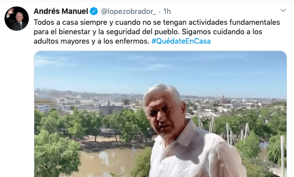 AMLO se hospeda en hotel donde hubo un infectado de Covid-19. Este es su mensaje