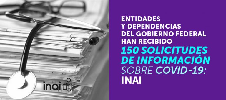 Entidades y dependencias del Gobierno Federal han recibido 150 solicitudes de información sobre Covid-19