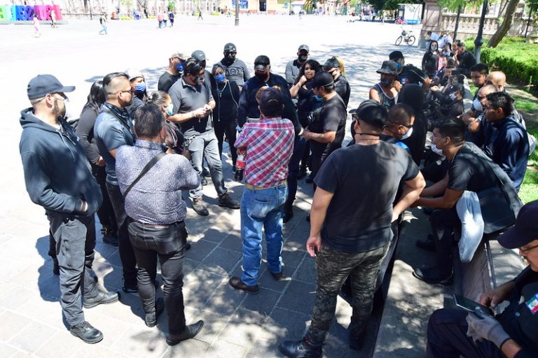 A causa de pandemia por COVID-19, se manifiesta personal de seguridad privada en Aguascalientes