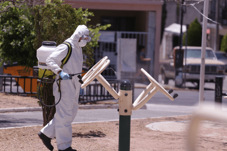 Supervisan trabajo de desinfección para prevenir contagios de COVID-19 en la delegación Morelos de Aguascalientes