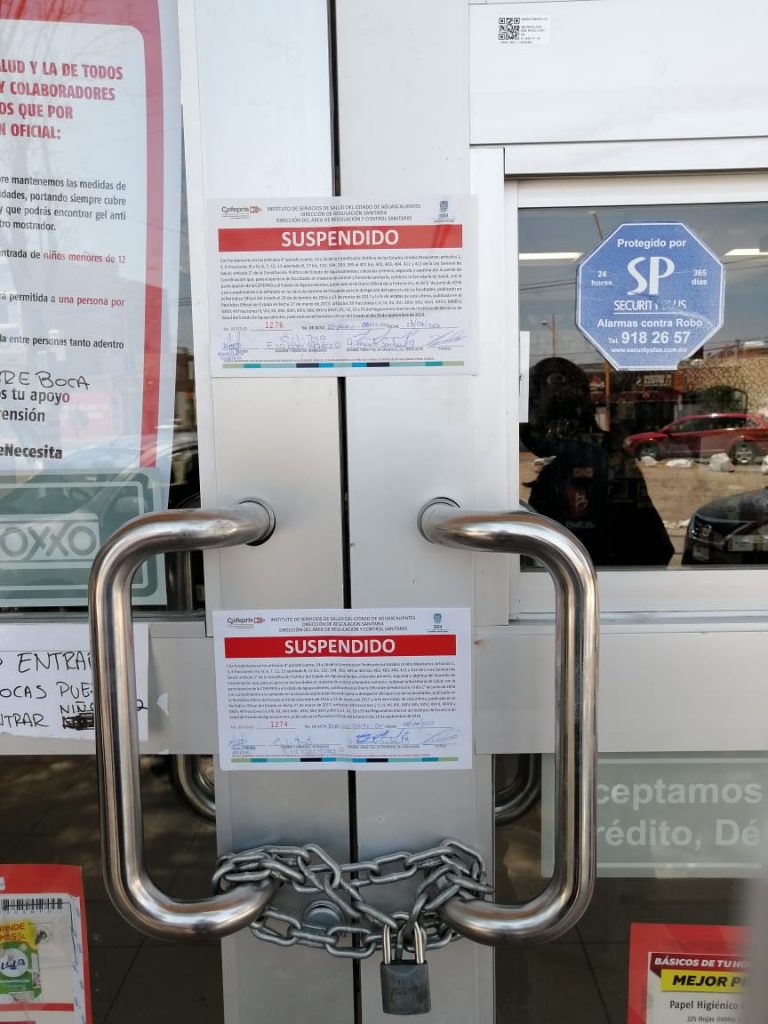 Clausura Guardia Sanitaria establecimientos comerciales en Aguascalientes a causa de COVID-19