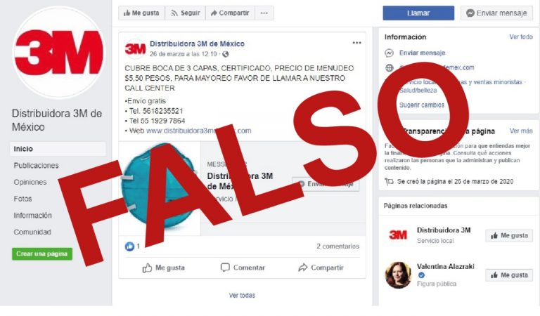Alerta policía cibernética de la SSPE fraudes por venta de gel antibacterial y cubrebocas en páginas falsas de facebook en Aguascalientes