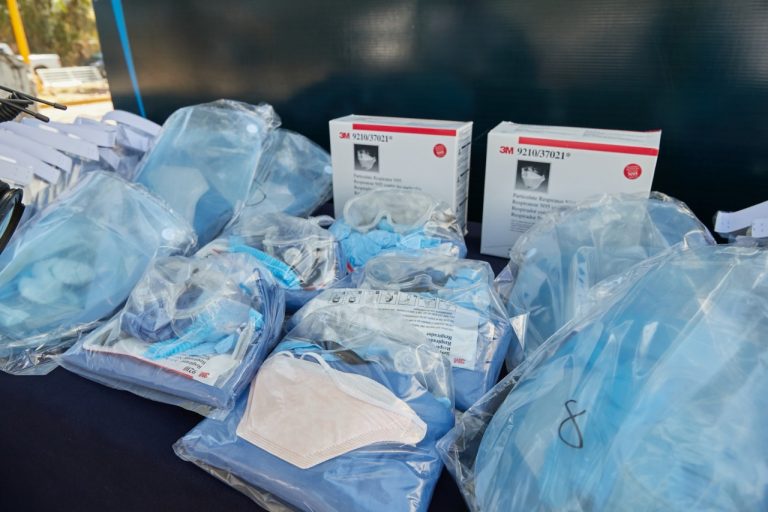 Insumos médicos en Pabellón de Artega, Aguascalientes durante pandemia por COVID-19
